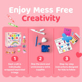 Mumaloo Unicorn Craft Box - 10 Fun Arts and Crafts for Kids Ages 4-8, No Mess, Educational, Mermaid Art Projects, Toddler Crafts & Activities Kit with Supplies, Gift for Girls 3 4 5 6 7 8 Years Old Mumaloo