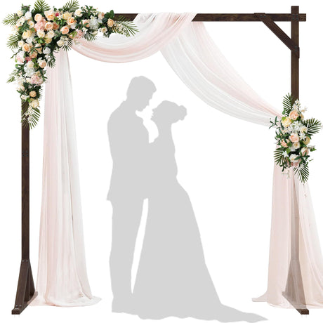 Xiomot 7.2FT Wedding Arch Square Wood Wedding Arches for Ceremony Wooden Wedding Arbor Backdrop Stand for Indoor Outdoor Wedding Party Proposal Scene Garden Beach Forest Rustic Boho Decoration Xiomot
