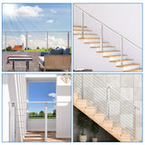 Muzata Intermediate Post Undrilled 42"x1"x2"(Post Body 39") Adjustable Top Cable Railing Post Top Mount Brushed Rectangular Stainless Steel Middle Post Wood Concrete Level Deck, PS11 LN4L Muzata