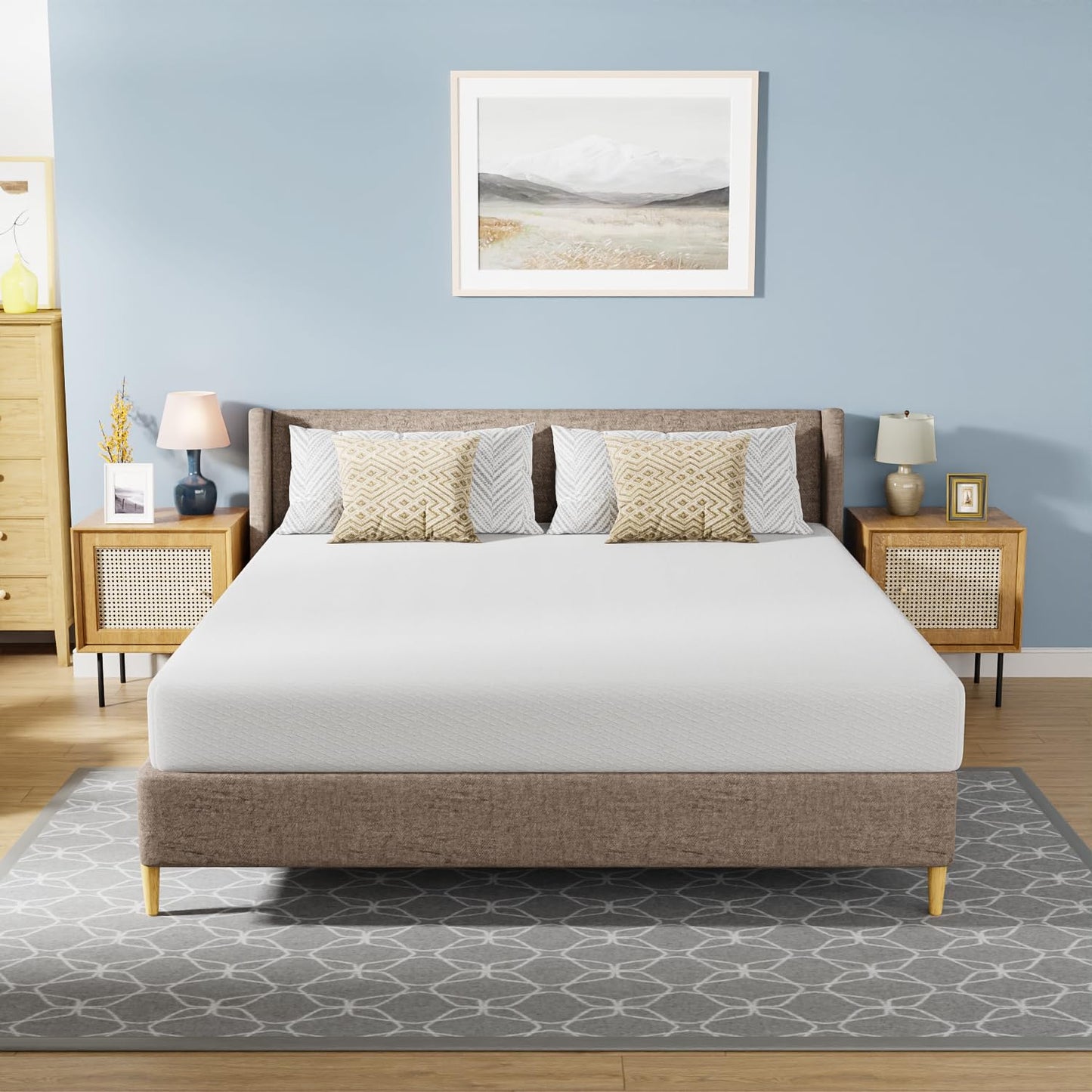 PayLessHere 8 Inch California King Size Gel Memory Foam Mattress Fiberglass Free/CertiPUR-US Certified/Bed-in-a-Box/Cool Sleep & Comfy Support