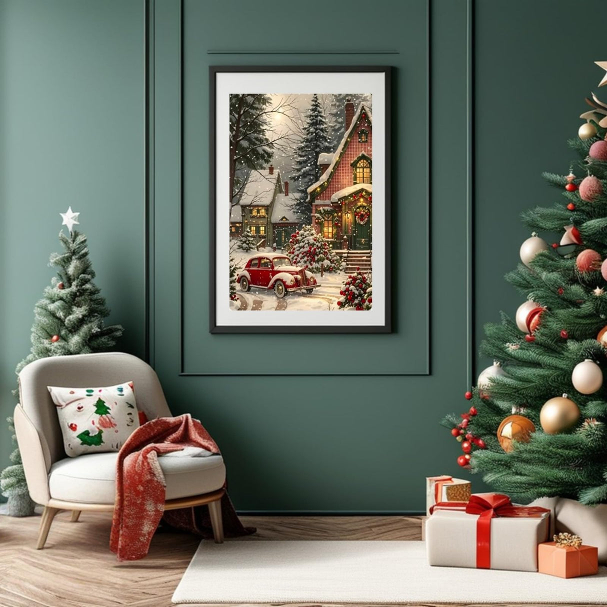 5DDIYART Winter Snowscapes Diamond Art Kits for Adults,5D Diamond Painting for Adult Beginners,DIY Full Drill Round Gem Painting Dot Art for Adults,Home Wall Decor 11.8x15.7 Inch 5DDIYART