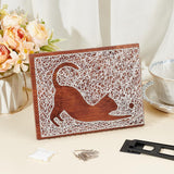 INFUNLY Cat String Art Kit Handmade DIY Craft Kit for Adults Creative Handmade Kit for Pet Lovers Wooden Frame Board with Pre Punching DIY Home Art Project for Beginners Cat Wall Art for Bedroom Decor INFUNLY