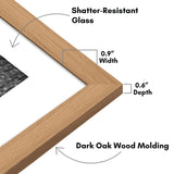Americanflat 9x12 Picture Frame with Shatter-Resistant Glass - Use as 6x8 Frame with Mat or 9x12 Frame Without Mat - Signature Collection - Photo Frame for Tabletop and Wall Display - Dark Oak Americanflat