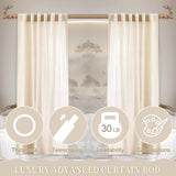 TANGWIN Wood Curtain Rods for Windows 48 to 84 Inch(4-7Ft),1 Inch Adjustable Curtain Rod,Rustic Wooden Curtain Rod,Decorative Deer Drapery Rods,Single Window Curtain Rods 36-88",Brown Wood Grain TANGWIN