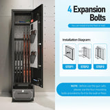 SAPITAL 6 Gun Safe,Gun Safe for Rifles and Pistols,Gun Cabinet for Rifles and Shotguns with Drawer,Electronic Rifle Safe,Gun Safes & Cabinets with LED Light, Removable Shelf and Gun Rack (6-gun safe) SAPITAL