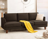 Gericco 89" 3-Seater Sofa, Deep Seat Sofa with Comfy Cushion, Mid Century Modern Couches for Living Room, Upholstered Comfy Sofa Couch for Bedroom, Apartment, Brown Gericco