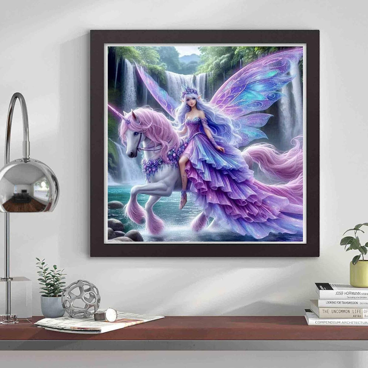 croshom Diamond Art Kits for Adults, Unicorn Fairy Diamond Art Painting Kits for Adults Beginners, 5D DIY Full Drills Gem Craft for Adult Gifts, Home Wall Decor 13.8" x 13.8" croshom