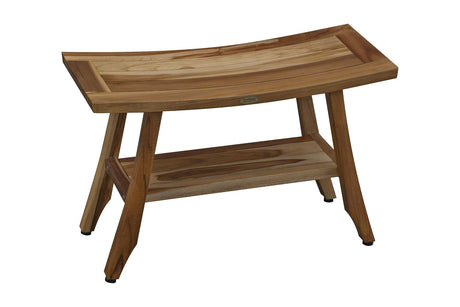 EcoDecors, 28 inch, Brown, Teak Shower Bench, Teak Bench Shower, Teak Shower Bench for Inside Shower, Teak Wood Shower Bench EcoDecors