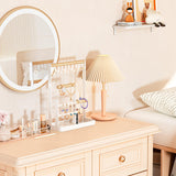 ProCase Jewelry Organizer Stand Necklace Holder, 4-Tier Tower Rack with Earring Tray, 10 Hooks Necklaces Hanging Small Jewelry Display Storage Tree for Bracelets Rings Watches -White ProCase