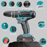 Cordless Power Drill Set with Battery and Charger,21V Cordless Drill Set, 25+3 Torque,2 Variable Speeds Electric Drill Set with 3/8'' Keyless Chuck,LED lights,2 Batteries UIFGVJH