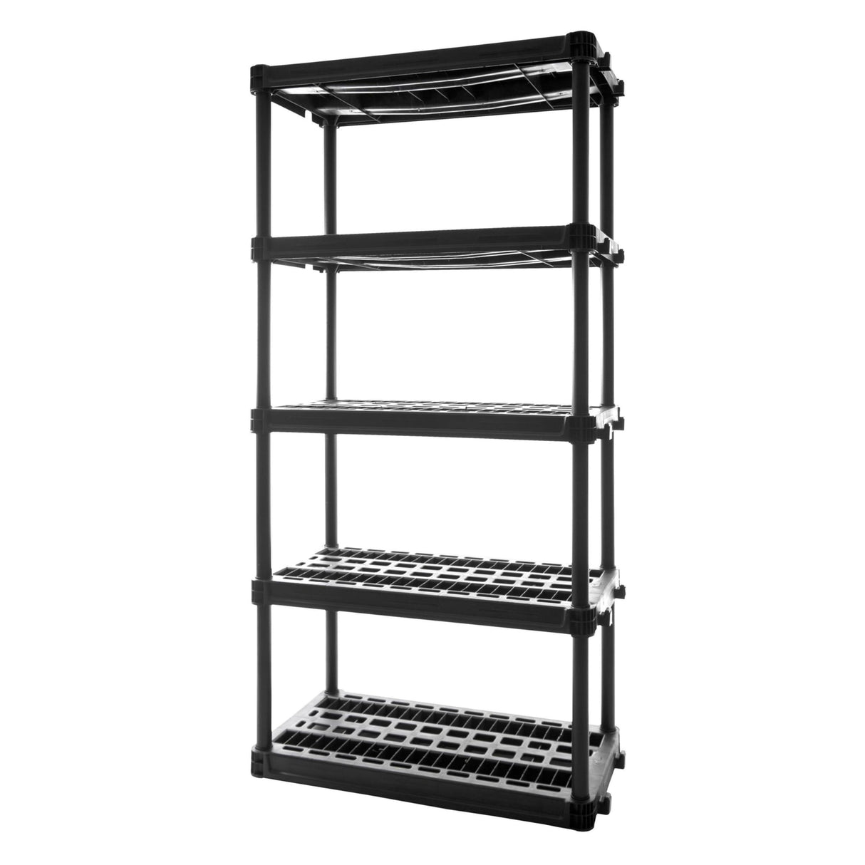 Plano 5-Shelf Plastic Storage Shelves, 73” x 36” x 18”, 750lb Capacity, Pantry, Office, Closet and Garage Shelves, Easy to Assemble, Durable Plastic Shelving Unit Plano