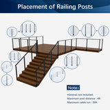 Gyykzz 2Pack One-Stop Side Mount Cable Railing Post Kits 42" (Post Body 47.6"), Complete Set Include 2 Pack Side Mount Line Posts, 105ft Cable, 12 Sets Cable Tensioner, 48 Cable Grommets (No Handrail) Gyykzz