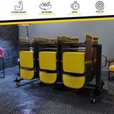 UPGORILO Folding Table and Chairs Cart - Innovative Mobile Chair Dolly, 42 Folding Chairs Capacity, Heavy Duty Metal Folding Chair Rack with Rubber Locking Wheels UPGORILO