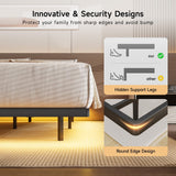 ONBRILL Full Size Floating Bed Frame with Smart LED Lights & USB Charging Station - Heavy Duty Metal Design, Easy Assembly, Noise-Free ONBRILL