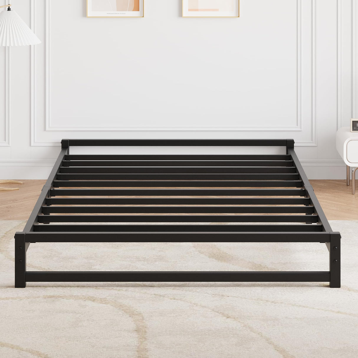 GAOMON 6 Inch Twin Size Metal Platform Bed Frame with Steel Slat Support, Mattress Foundation and No Box Spring Needed, Easy Assembly, Black (Twin) GAOMON