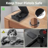 KENRONE Portable Safe Box,Biometric Gun Safe for Handgun,Fingerprint Cabinet Boxes with Keys and Password to Quick Unlock,Safe Case for Guns Nightstand Travel Carry-on KENRONE