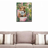 Tucocoo Rustic Animals Bathroom Paint by Numbers DIY Acrylic Paint by Numbers Kits for Adults Funny Highland Cow Bathroom Paintings Picture Arts Craft for Home Wall Art Decor16x20Inch Frameless Tucocoo