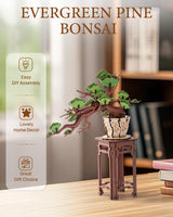 Wowood 3D Wooden Puzzle for Adults-Evergreen Pine Bonsai, DIY Wood Model Kits for Adults, Creative Craft Kits for Adults, Unique Gift and Home Decor for Nature Lovers (115PCS) Wowood