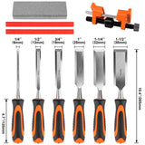 Yunziling 10Pcs Wood Chisel Sets, 6Pcs Premium Wood Chisels with Honing Guide, Sharpening Stone & Carpenter Pencils, Wood Carving Tools Kit for DIY & Professional Use (6-38mm) Yunziling