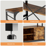 IRONCK Bookshelves 6 Tiers 73.1 inch Tall Industrial Bookshelf with Doors, Bookcase and Display Shelf, Open Storage Cabinet for Living Room, Home Office IRONCK