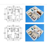 Luxury Roof Waterproof Prefab Mobile Tiny Home for Sale with 2 3 4 Bedroom 20ft 40ft Folding Expandable Container House to Live in for Adults with Terrace Generic