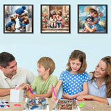 NEGEKFKX 3 Pack Girl Diamond Art Kits for Adults Beginners,Animal Dog Diamond Painting Kits for Adults,5D Full Drill DIY Diamond Dot Gem Art Kit Wall Home Decor Arts Craft 12x12 inch NEGEKFKX