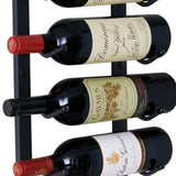 Wine Enthusiast N'FINITY 9 Bottle Wall Mounted Metal Wine Rack – Label Forward Wine Rack with Easy Installation - 3' Tall, 1 Column Deep (Black) Wine Enthusiast