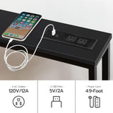HOOBRO 47.2" Skinny Console Table with Power Outlets, 5.9" Behind Couch Table with Charging Station, Narrow Sofa Table, Long and Thin Table for Entryway, Living Room, Black BB15XG01G1 HOOBRO