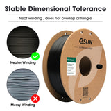 eSUN PLA Basic Filament 1.75mm, 3D Printer Filament High Speed PLA for Fast Printing, 1KG Spool (2.2 LBS) 3D Printing Filament for High Speed 3D Printers, Black eSUN