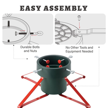 LJIE-House Christmas Tree Stand for Real Tree Christmas Tree Stand Base Holder up to 6FT Sleek Trees Stable for Xmas Tree Decor