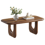 LITTLE TREE Farmhouse Coffee Table, 47 Inches Wooden Rectangular Center Tables with Rounded Corners, Modern Coffee Tables Low Cocktail Tea Furniture for Living Room (Rustic Brown) LITTLE TREE