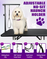 Breeze Touch Dog Grooming Arm - 35" Dog Grooming Table Arm with Clamp and Post, Loop Noose, No Sit Haunch Holder Grooming Restraint for Small & Medium Dogs Breeze Touch
