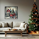 JYXSJYYD 5D DIY Christmas Diamond Art Kits for Adults,Winter House The Diamond Paintings Kits for Beginners,Paint by Diamonds Dot Full Drill Gem Art Crafts,Home Wall Decoration 13.8x13.8 inches. JYXSJYYD