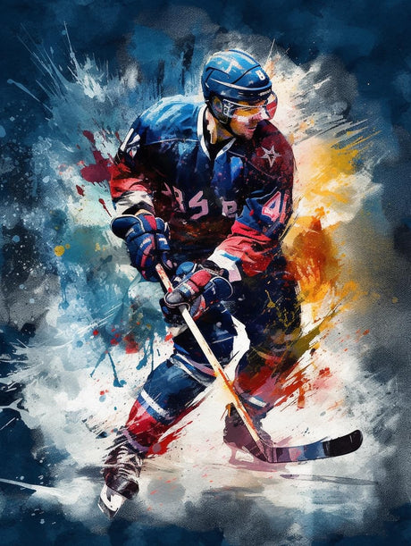 Diamond Art Painting Kits for Adults,Colorful Ice Hockey Sport (6) 5D DIY Full Round Drill Paint with Diamond Dots, Home Wall Decor 11.7 x 15.8 Inch Generic