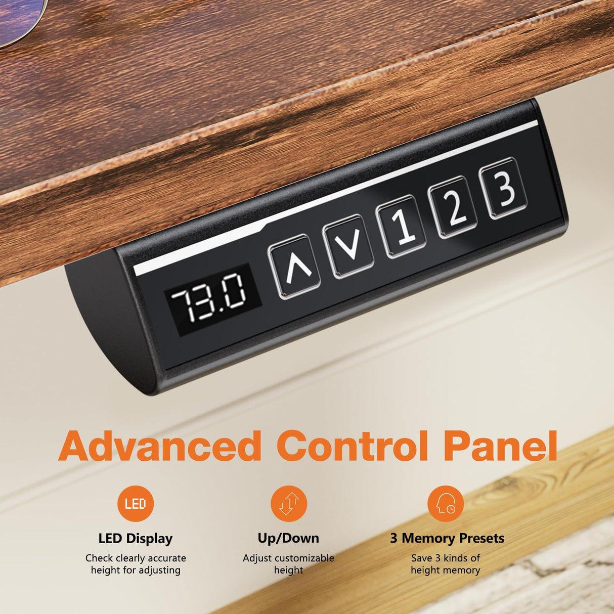 Sweetcrispy Standing Desk Adjustable Height, 63inch Electric Sit Stand up Desk for Home Office, Modern Rising Work Table for Computer Laptop, Lift Gaming Desk Sturdy Ergonomic Workstation, Rust Brown Sweetcrispy