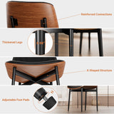YaFiti Dining Chairs Set of 4, Dining Room and Kitchen Chairs, Mid Century Modern Accent Chair, Upholstered PU Leather Chairs for Vanity with Walnut Bentwood and Metal Legs, Black YaFiti