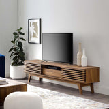 Modway Render 70" Mid-Century Modern Low Profile Entertainment TV Stand, 70 Inch, Walnut Walnut Modway
