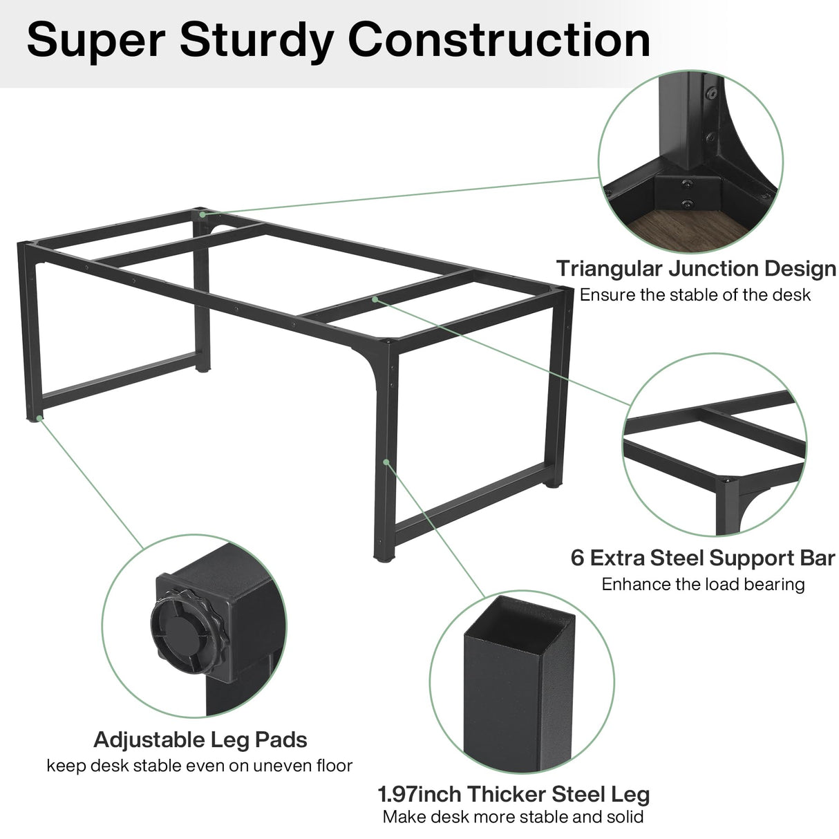 Tribesigns Modern Computer Desk, 63 x 31.5 inch Large Office Desk Computer Table Study Writing Desk Workstation for Home Office, Grey/Black Tribesigns