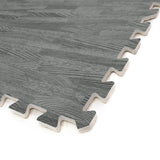 Home Aesthetics 100 Sq. Ft 3/8 Inch Thick Printed Foam Tiles Interlocking Foam Mat, Sea Haze Grey Wood Grain Style Print, (24"x24", 25 pcs), Protective Flooring for Home, Gym Exercise or Trade Show Home Aesthetics