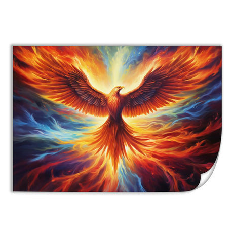 QEOPGNE Fire Bird Phoenix Rising Wall Art Fantasy Phoenix Poster Canvas Art Prints for Bedroom Office Living Room Pictures Paintings Cool Phoenix Wall Decor for Mens Women Unframed 12x18inch(30x45cm) QEOPGNE