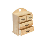 Pack of 2 Unfinished Wood box with Mini Drawers for Jewellery,Small Wooden Organizer Storage Box for Crafts Hobbies DIY Project Cregugua