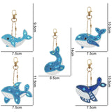 JBTM24 Diamond Painting Keychains Kits, Double Sided Diamond Art Keyrings for Adults, DIY Art Key Rings Ornaments Kits (Whale) JBTM24
