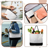 Sanwuta 20 Pcs Large Blank Canvas Tote Bags and Makeup Bags Blank Reusable Grocery Bags Canvas Bags with Handles(Black and White) Sanwuta