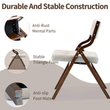 HOMEFUN Folding Chairs with Cushion, Wooden Padded Folding Chairs 2 Pack, Portable and Assembled Folding Dining Chair for Guests Kitchen Office Wedding and Party, Camel HOMEFUN