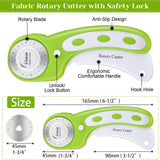 Rotary Cutter Set, Audab Self Healing Sewing Mats Rotary Cutter and Mat 45mm Rotary Fabric Cutter Set with 2 Blades Rotary Cutting Mat for Crafts Fabric Quilting Hobby (9" x 12" (A4)) Audab