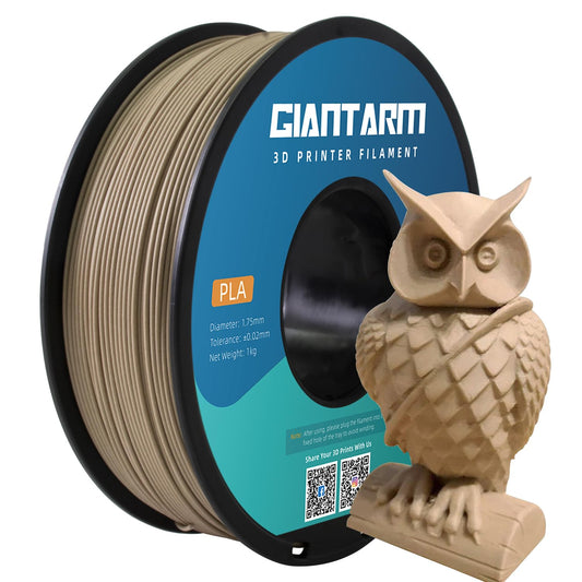 GIANTARM Wood PLA Filament, Wood Black Walnut PLA 3D Printer Filament 1.75mm Dimensional Accuracy +/-0.03mm, 1080 Feet per Roll 1kg, Vacuum Packaging, for Most 3D FDM Printer