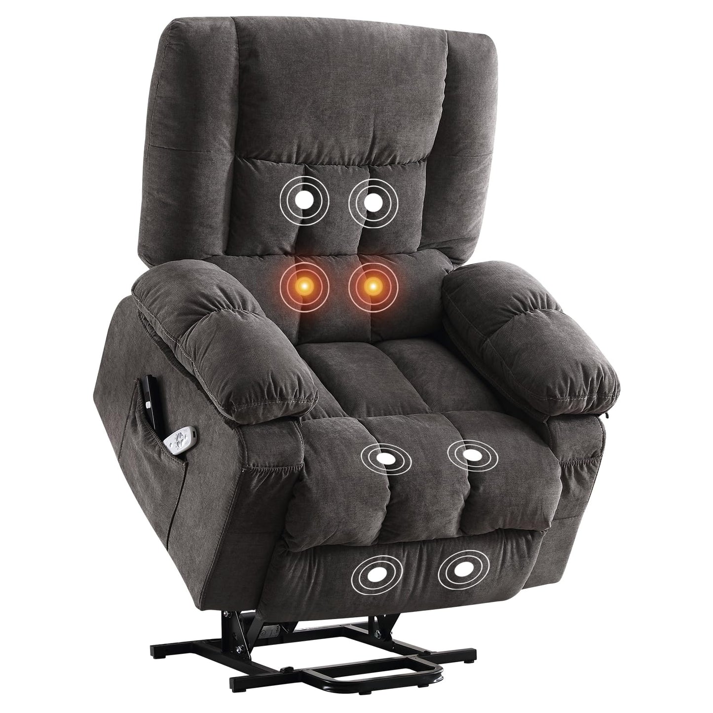 BOSMILLER Power Lift Recliner Chair Recliners for Elderly with Heat and Massage Recliner Chair for Living Room with Infinite Position and Side Pocket,USB Charge Port