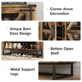 Maupvit Farmhouse Shoe Cabinet with Doors, 6-Tier Shoes Rack Shoe Storage Organizer with Adjustable Shelves & Metal Legs, Rustic Shoe Storage Cabinet for Entryway, Hallway, Closet, Living Room Maupvit