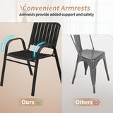 PIZZELLO 7 Pieces Outdoor Dining Set, 106" Aluminum Extendable Patio Dining Table w/ 6Pcs Stackable Patio Chairs, All Weather Outdoor Table and Chairs Sets for Backyard, Garden, Deck and Poolside PIZZELLO