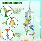 JeCuiK Hummingbird Diamond Painting Wind Chimes Double Side DIY Diamond Art Kits for Adults Diamond Painting Kits Wind Chimes 3D Diamond Art Suncatchers Hanging Ornament Crafts for Garden Decor JeCuiK